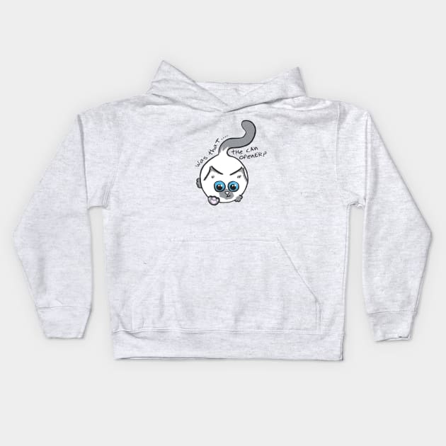 Hungry Circle Cat Kids Hoodie by TooCoolUnicorn